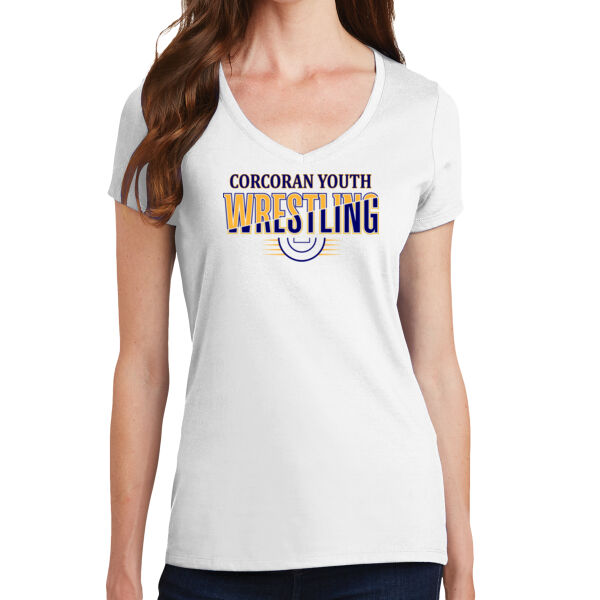 Corcoran Youth Wrestling  - Ladies Fan Favorite V Neck Tee Thumbnail